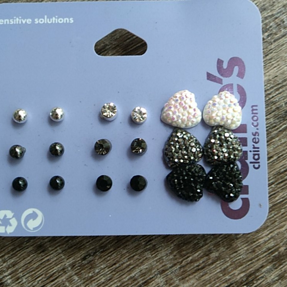 NWT "Claires" 9 Pk. Sensitive solutions Earrings